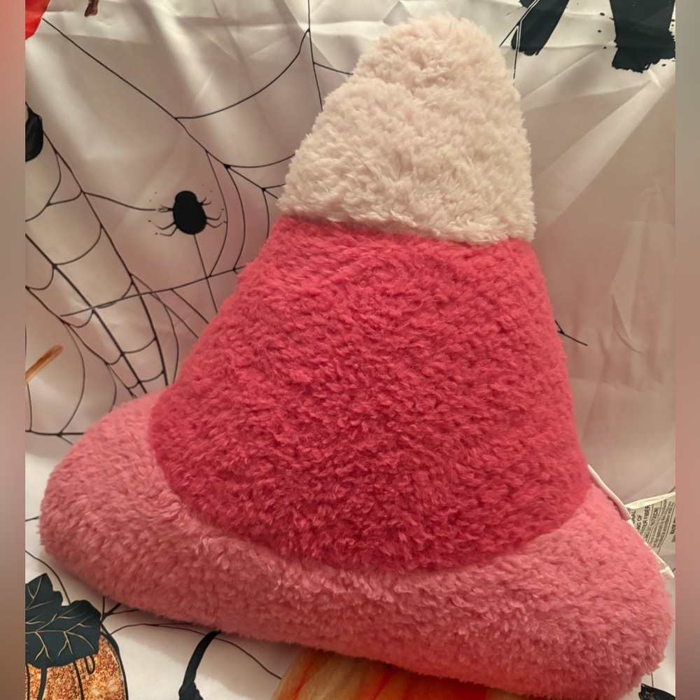 Isaac Mizrahi Pink and White Plush candy corn Pillow